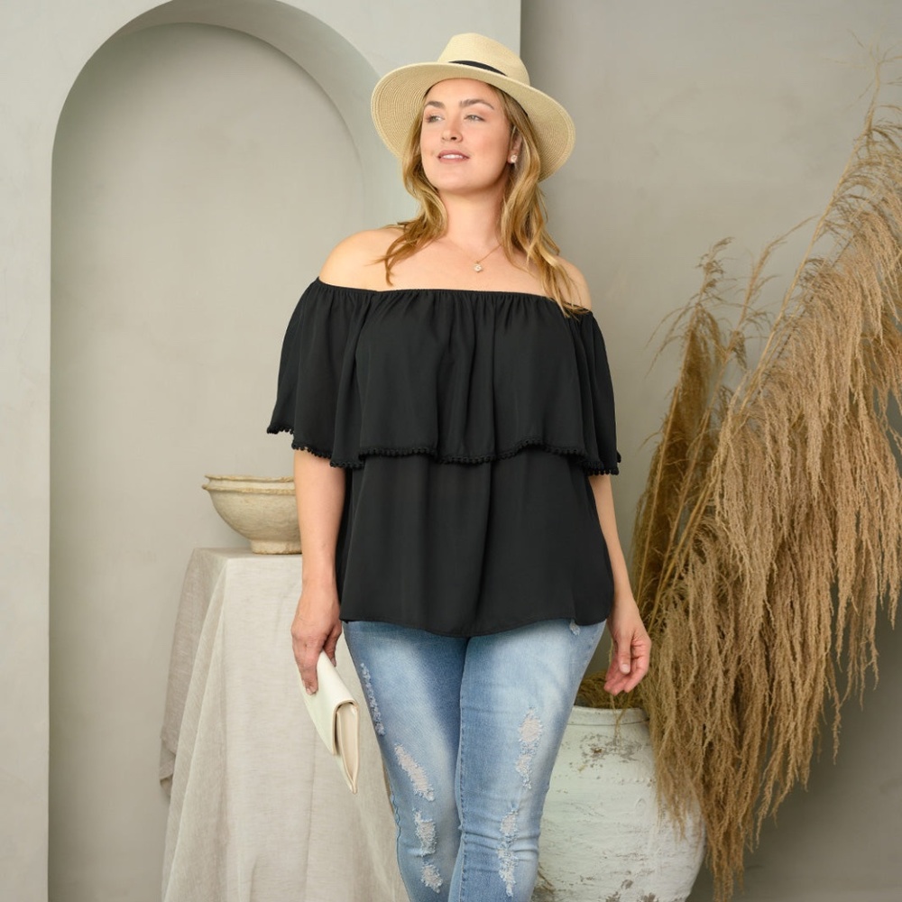 Off Shoulder Ruffle Top - Picture 4 of 5